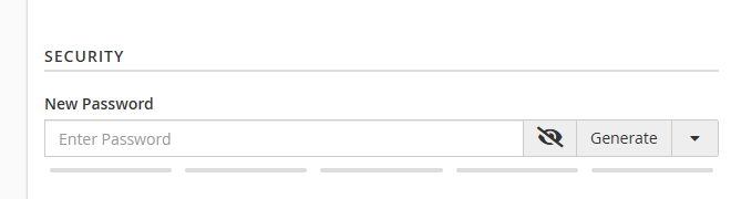 Change password section for an email account