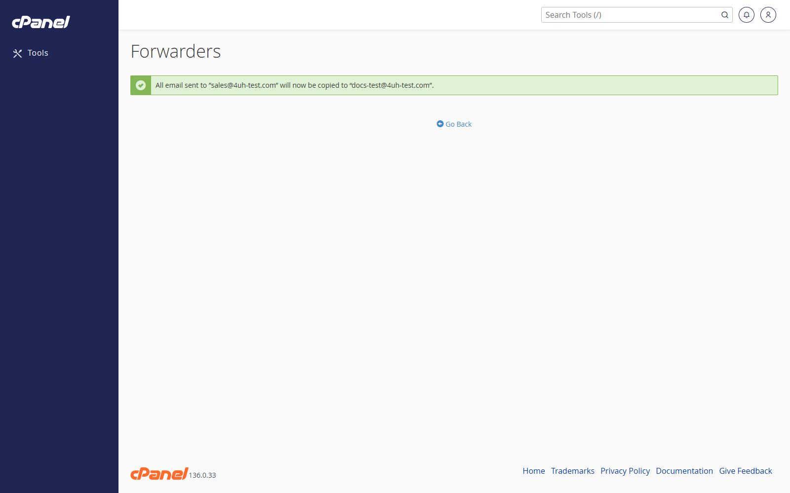Forwarder created confirmation