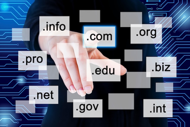 Website hosting and domain name concept