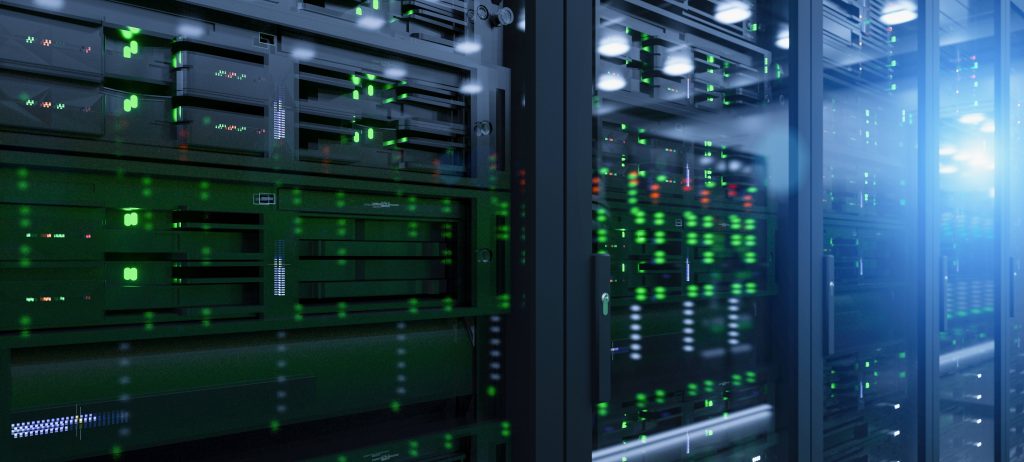 Servers in a data centre used for web hosting