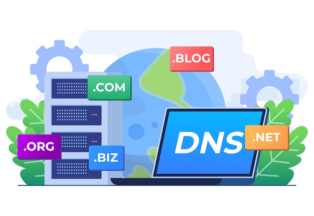 Domain name system diagram illustration