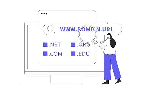 Domain registration and website address illustration