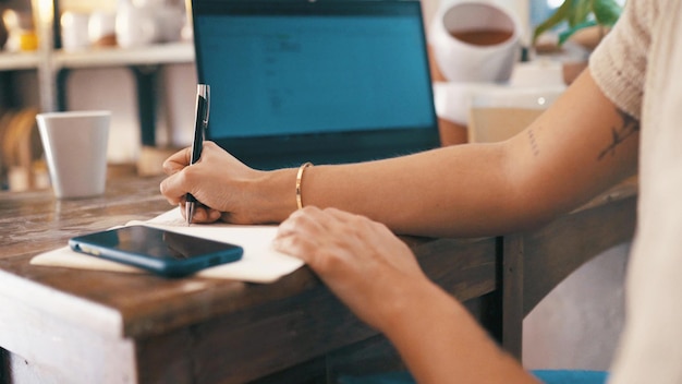Small business website planning with notes and page layouts