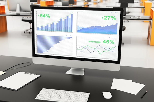 Website analytics dashboard with traffic charts