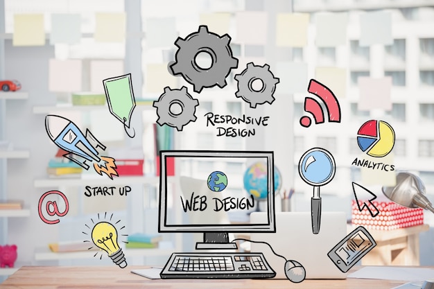 Website design drawings and planning notes
