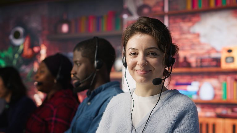 Customer support workers responding to customer enquiries