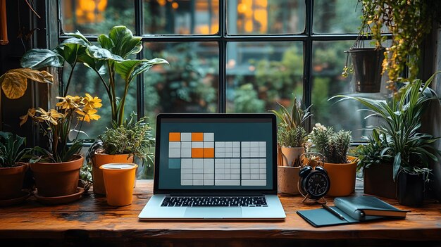 Evergreen content planning notes with calendar and website ideas