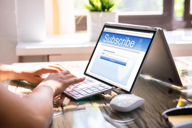 Email sign-up form and subscriber list growth concept