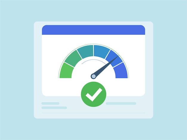 Website speed performance score on a dashboard