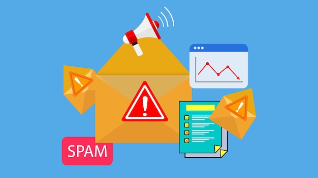 Business email deliverability and spam filtering concept