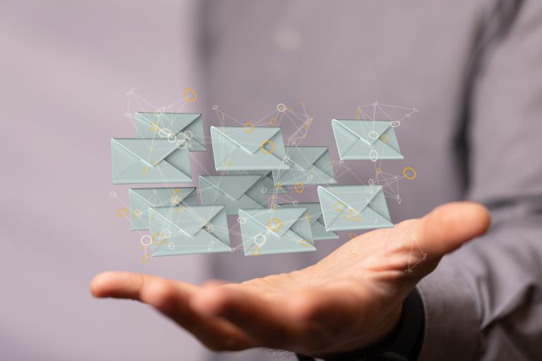 Connected email symbols representing automated email follow-up