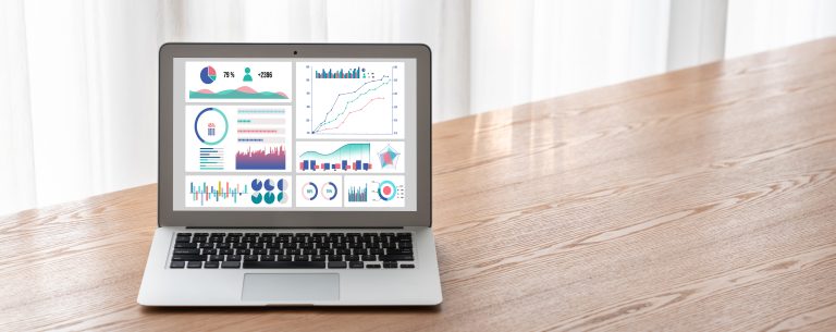 Analytics dashboard with charts for reviewing website engagement