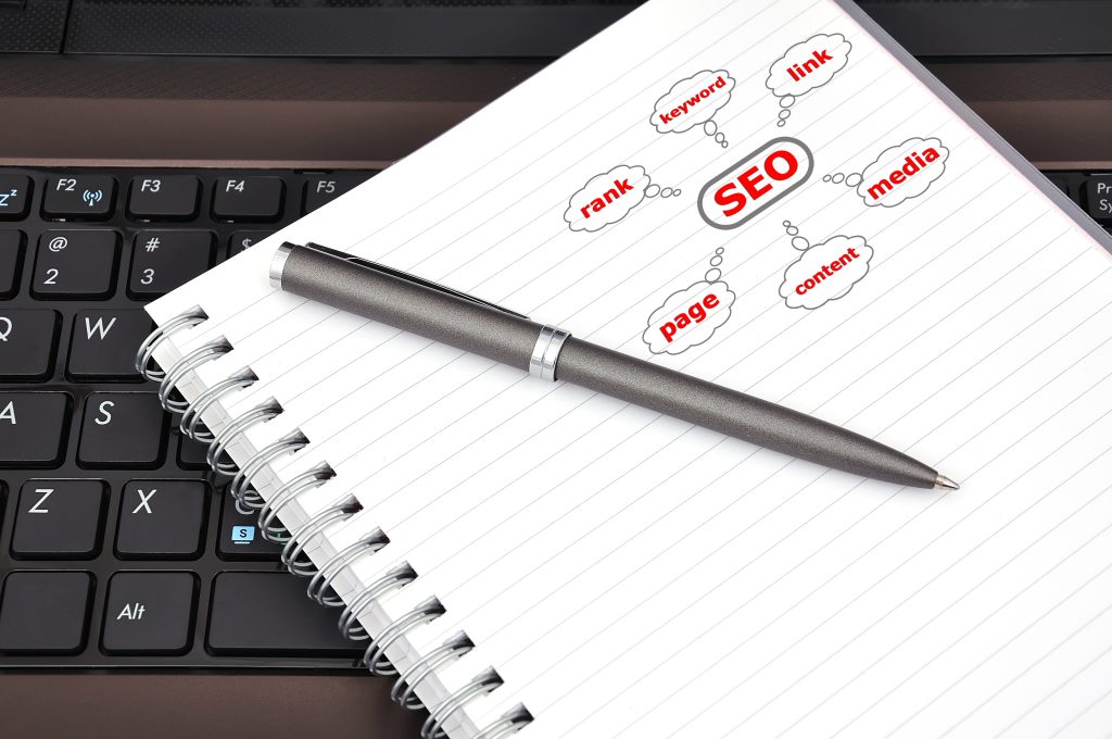 SEO notes written in a diary