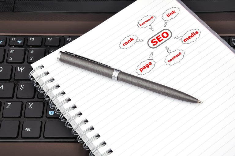 SEO notes written in a diary