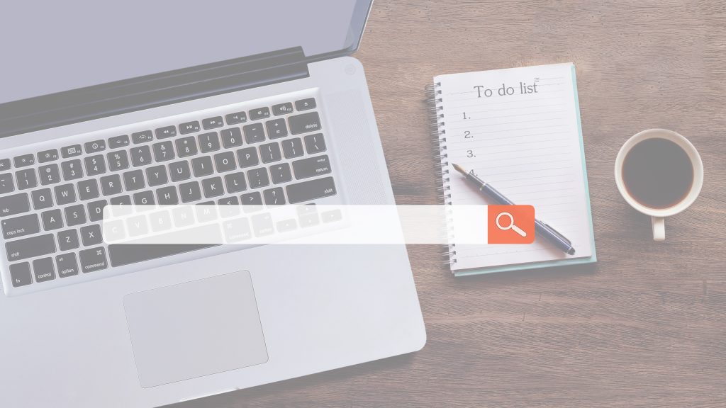 Search tag and checklist representing on-page SEO planning