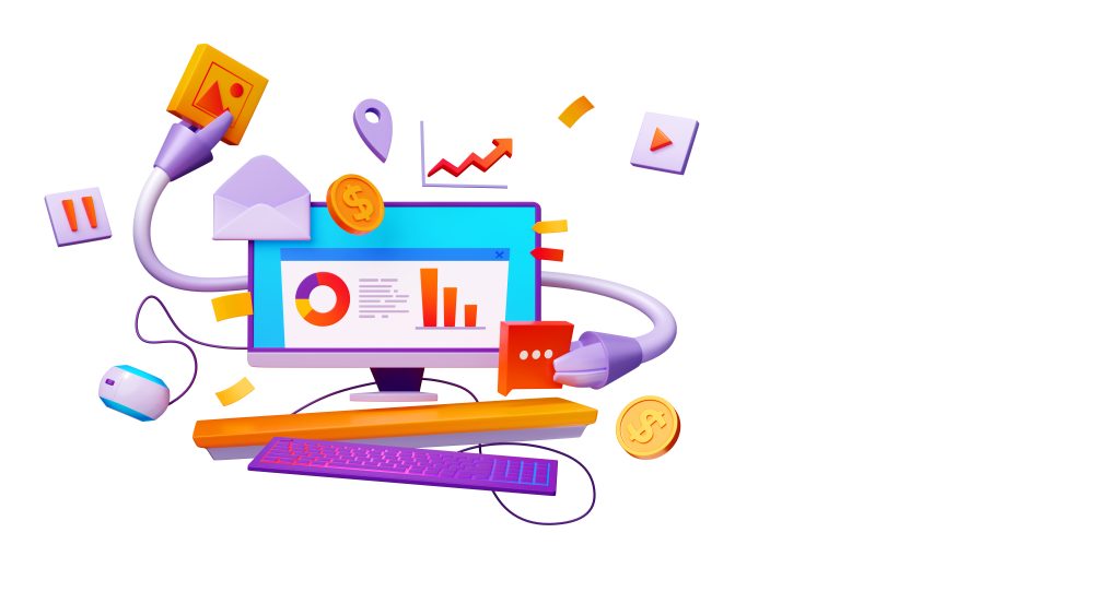 AI technology and digital marketing analytics concept