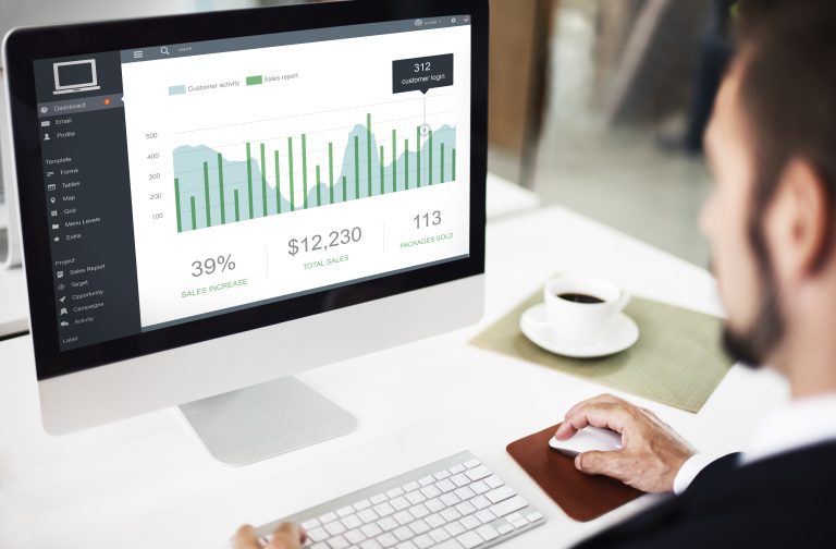 Sales dashboard graphics representing ecommerce improvements
