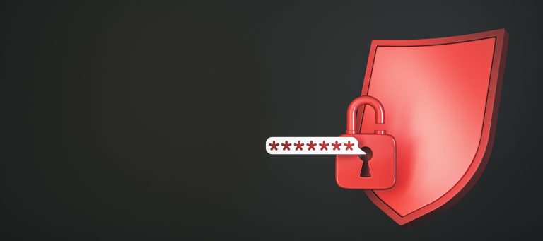 Cybersecurity shield and open lock representing malware risk
