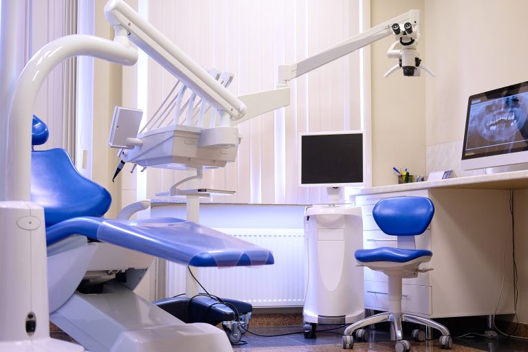 Modern dental clinic interior with dental equipment