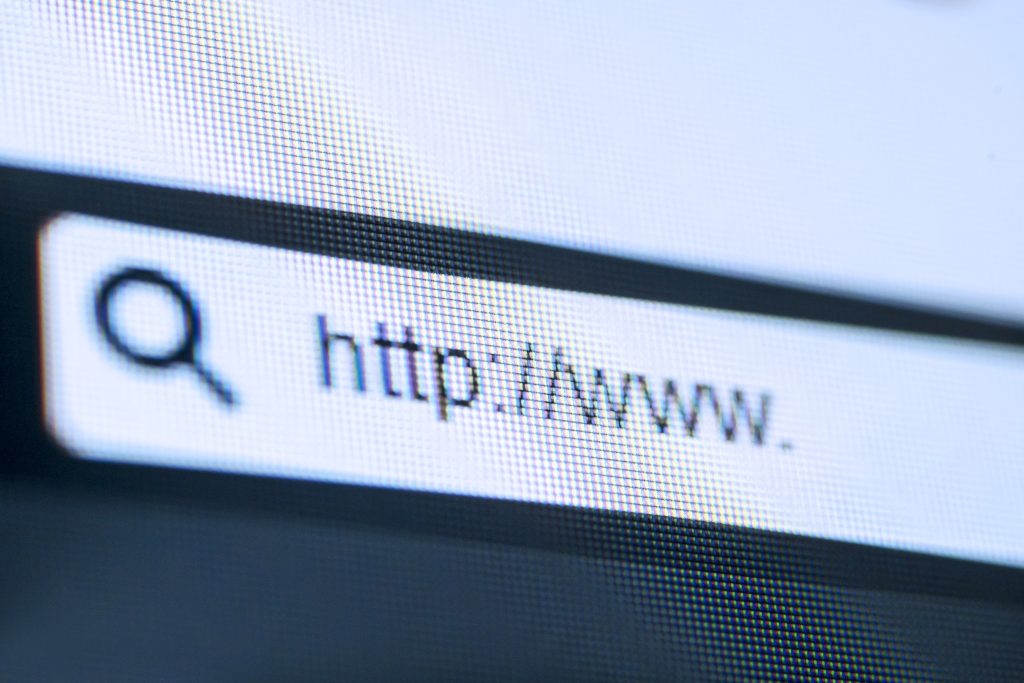 Browser address bar on a computer screen