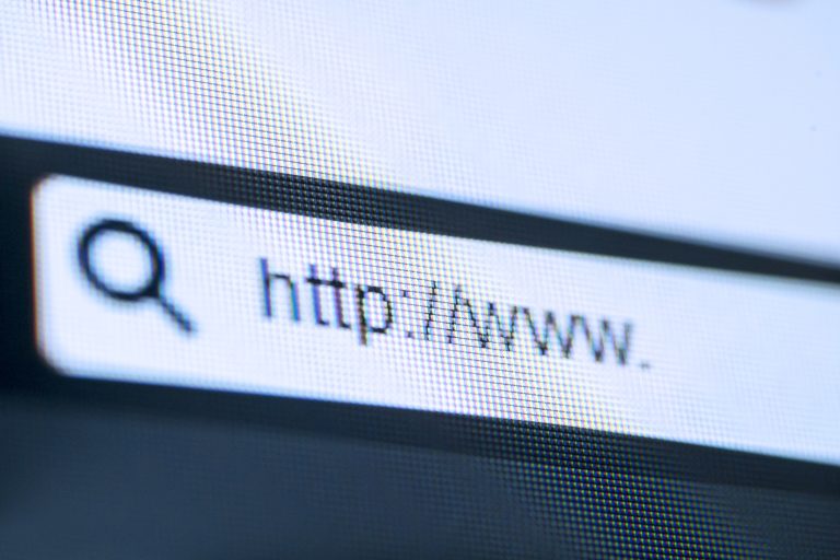 Browser address bar on a computer screen