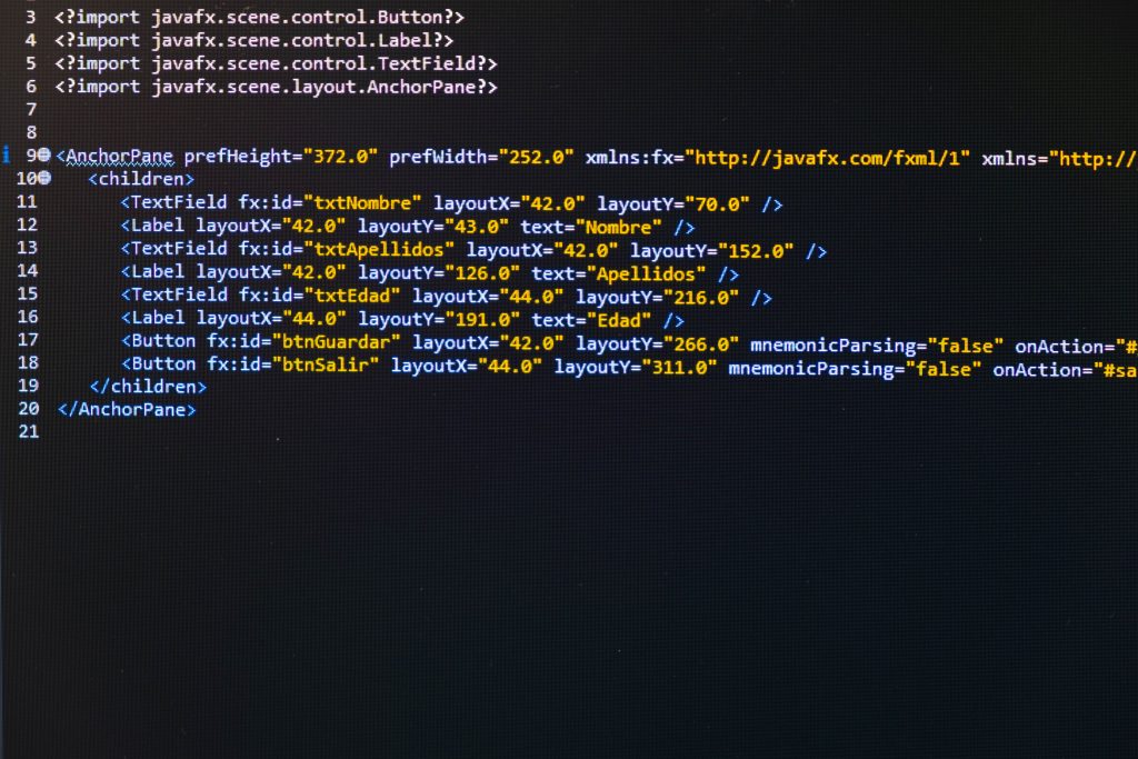 Code editor showing website configuration files