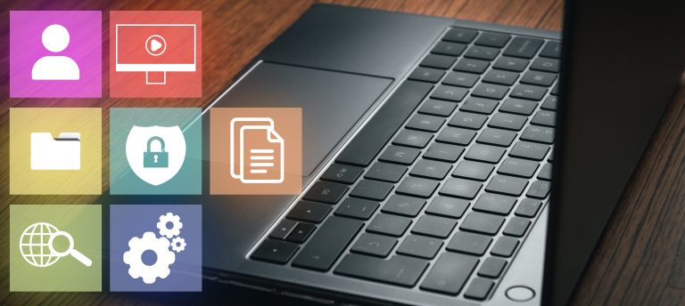 Document management icons representing website privacy information