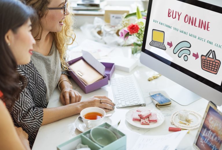 Online shopping and ecommerce concept