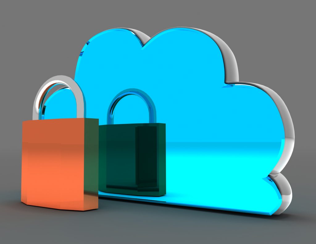 Cloud computing and security concept representing ecommerce hosting