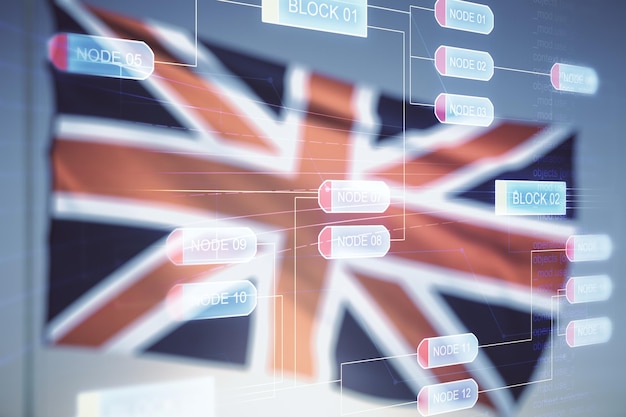 Digital UK flag concept for domain registration