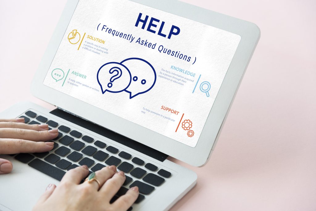 FAQ and customer service concept