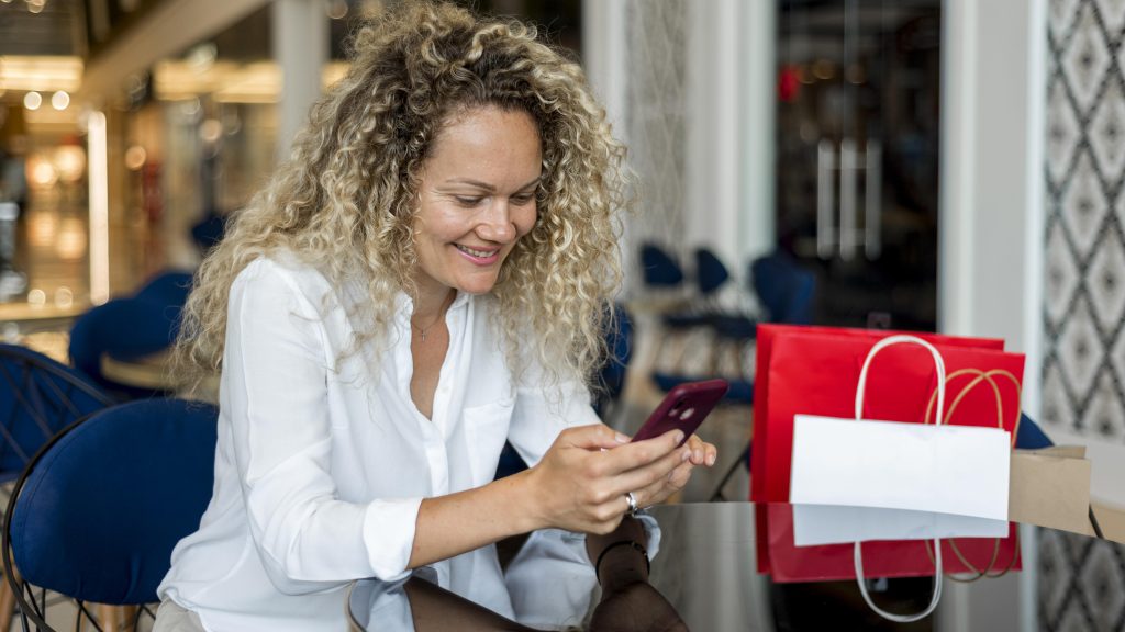 Customer using a smartphone