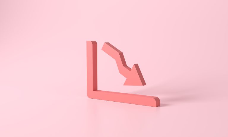 Falling chart representing visitors leaving a website