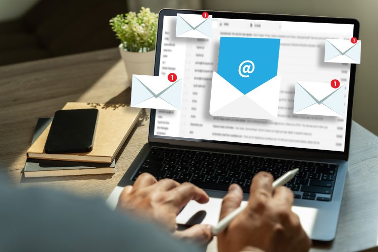 Email and message icons representing business communication